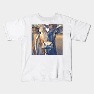 Texas Longhorn calf Kids T-Shirt